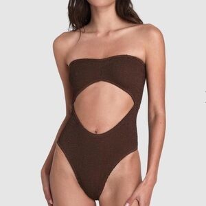 SOLD • bond-eye Brown One Piece Swimsuit